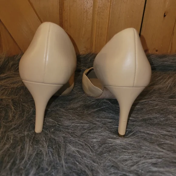 Vince Tiana Point-Toe Nude Leather Pumps square toe Size 9.5 M - Picture 7 of 16